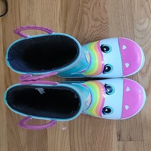 Girls unicorn rain boots